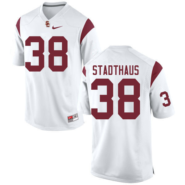 Men #38 Alex Stadthaus USC Trojans College Football Jerseys Sale-White